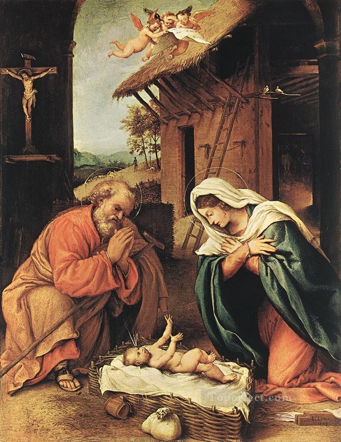 Nativity 1523 Renaissance Lorenzo Lotto Oil Paintings